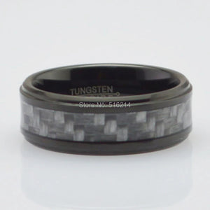8MM Vintage Tungsten Wedding Band Comfort Fit Anniversary Ring Size 7-13