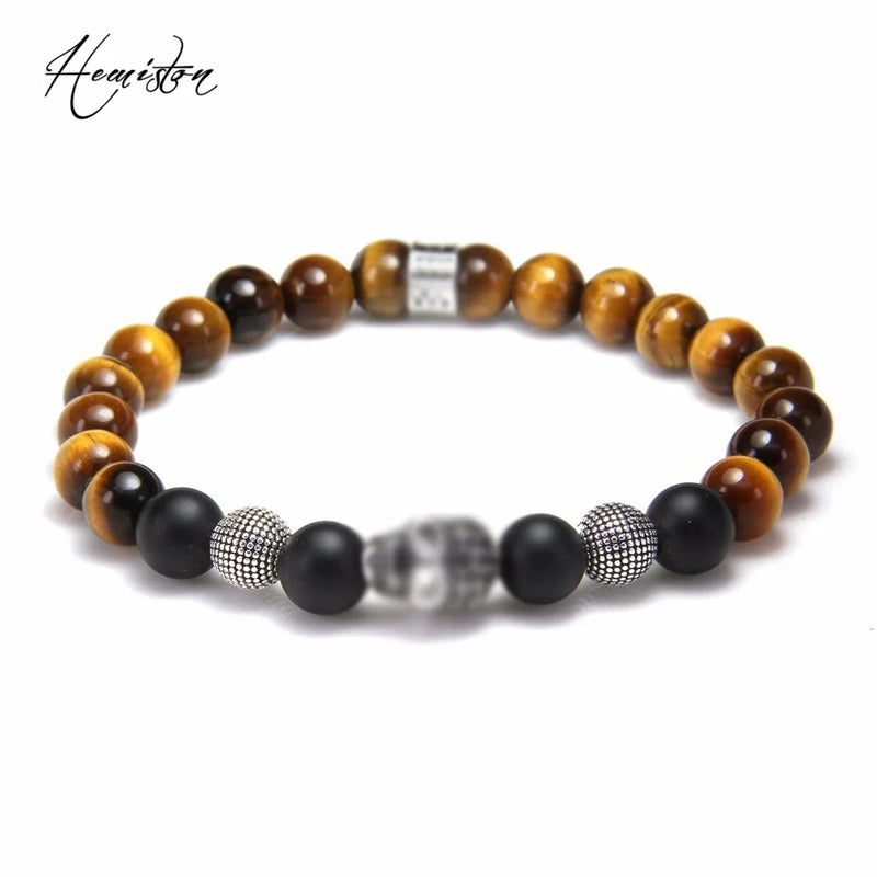 8MM Zircon Skull Bead Bracelet With Tiger?s eye Stone BRACELET