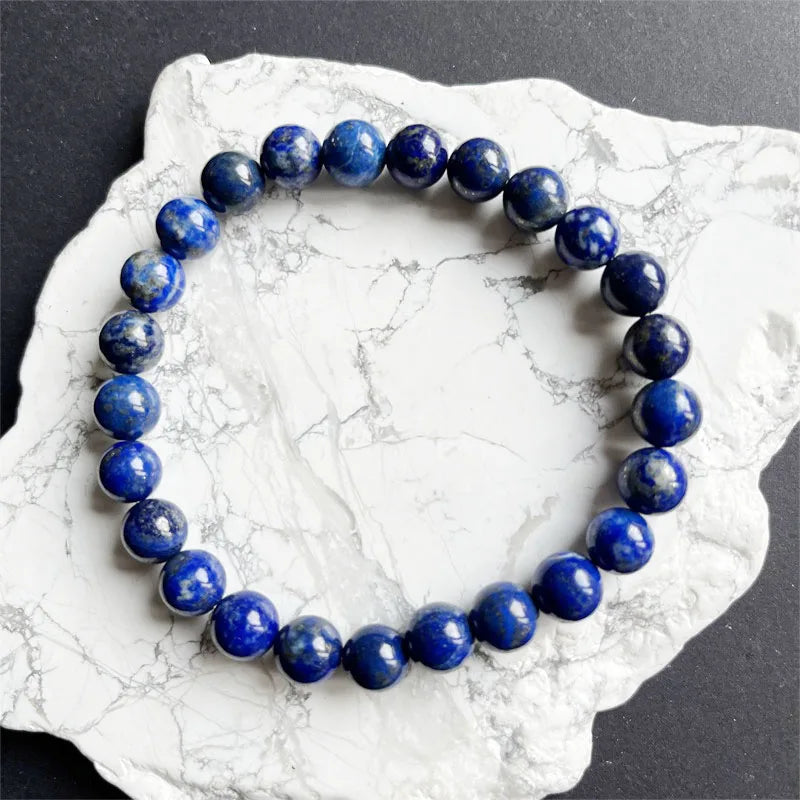 8MM Afghanistan Lapis Lazuli Bracelet Hand Row Gemstone