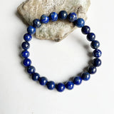 8MM Afghanistan Lapis Lazuli Bracelet Hand Row Gemstone