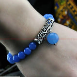 8MM Jade Bracelet Beaded Men 7.5" Lucky Blessing DIY Unisex