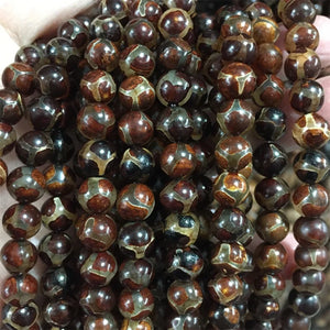 8MM Tibet DZI Jade Gemstone Beads - DIY Earring Necklace Bracelet