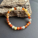 8MM Tibet Old Agate Bracelet Natural Stone Bead Hand Row Gemstone