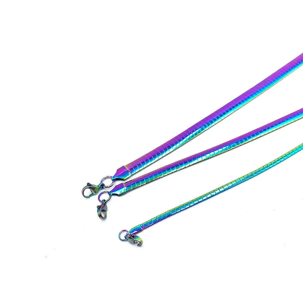 Colorful Collar Stainless Steel Necklace Women Choker Bracelet Set