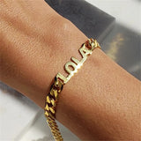 8MM Cuban Chain Name Bracelet Stainless Steel Jewelry