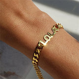 8MM Cuban Chain Name Bracelet Stainless Steel Jewelry