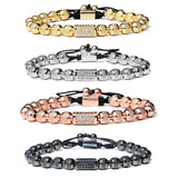 8MM Zircon Cylindrical Bracelet for Men and Women