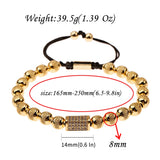 8MM Zircon Cylindrical Bracelet for Men and Women