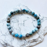 8MM Dominican Larimar Natural Stone Bracelet Elastic Cord Jewelry