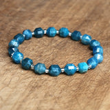 8MM Apatite Stone Beaded Strand Bracelet for Women Men