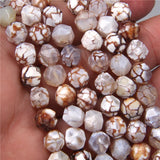 8MM Faceted Chalcedony Bead Natural Stone Loose Agates Jades Mineral Beads
