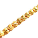 18k Yellow Bead Bracelet Love Heart Shape Hand Chain Wedding Engagement