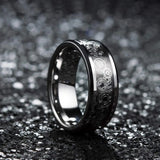 8MM Tungsten Alloy Wedding Ring Carbon Fiber Men's Jewelry