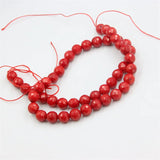8MM Red Sea Bamboo Coral Tangential Ball Bead Charm