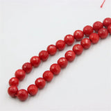 8MM Red Sea Bamboo Coral Tangential Ball Bead Charm