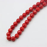 8MM Red Sea Bamboo Coral Tangential Ball Bead Charm