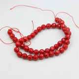 8MM Red Sea Bamboo Coral Tangential Ball Bead Charm
