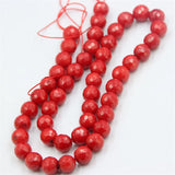 8MM Red Sea Bamboo Coral Tangential Ball Bead Charm