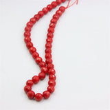 8MM Red Sea Bamboo Coral Tangential Ball Bead Charm