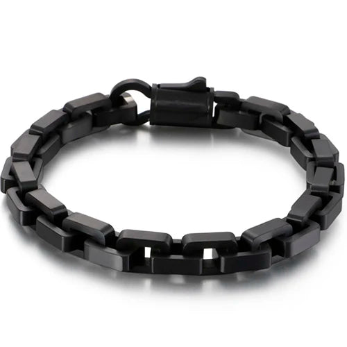 8MM Stainless Steel Box Chain Bracelet Heavy Biker Jewelry