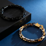 8MM Stainless Steel Box Chain Bracelet Heavy Biker Jewelry