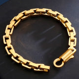 8MM Stainless Steel Box Chain Bracelet Heavy Biker Jewelry
