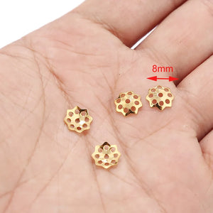 8MM Stainless Steel Flower Bead Caps for Jewelry Making