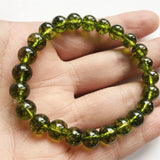 8MM Green Olivne Quartz Bracelet Peridot Beaded Hand Chain