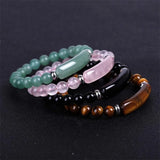 8MM Healing Stone Bracelets Pink Quartz Agates Opal Green Crystal Beaded Jewelry