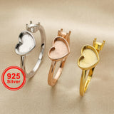 Heart Bezel Prongs Ring Settings for Beast Milk DIY Memory Adjustable Ring