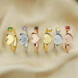 Sterling Silver Breast Milk Resin Ring with Birthstone Setting
