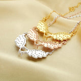 925 Silver Heart Prong Pendant, Angel Wings Necklace