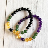 8MM Natural Amethysts Green Aventurine Citrines Bracelets
