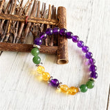 8MM Natural Amethysts Green Aventurine Citrines Bracelets
