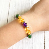 8MM Natural Amethysts Green Aventurine Citrines Bracelets
