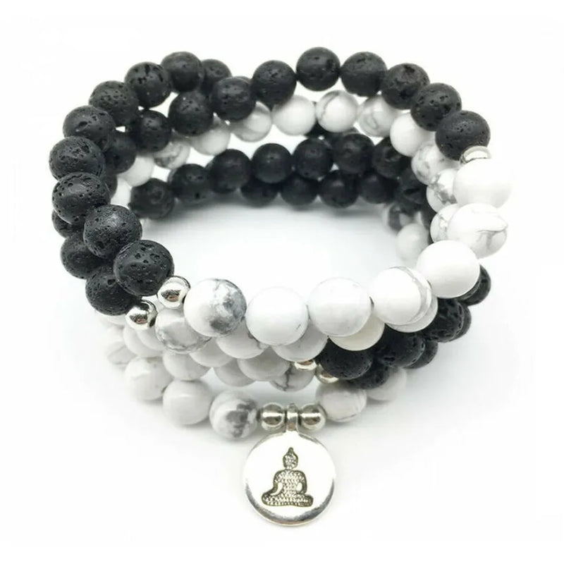 8MM Howlite Bracelet 108 Beads Necklace Meditation Wrist