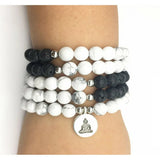 8MM Howlite Bracelet 108 Beads Necklace Meditation Wrist