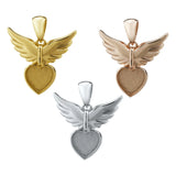 Breast Milk Resin Angel Wing Heart Pendant in 925 Sterling Silver