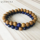 8MM Lapis Lazuli Couples Bracelet His and Hers Gift J-asper Stone