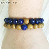 8MM Lapis Lazuli Couples Bracelet His and Hers Gift J-asper Stone