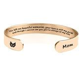 8MM MOM Wings Stainless Steel Bracelet Engraved Jewelry