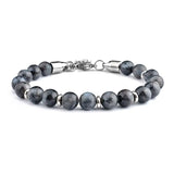 8MM Matte Map Stone Bracelet Yellow Tiger Eye Volcanic