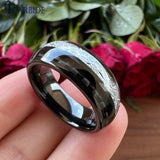8MM Tungsten Wedding Band Meteorite Carbon Fiber Inlay