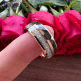 8MM Tungsten Wedding Band Meteorite Carbon Fiber Inlay