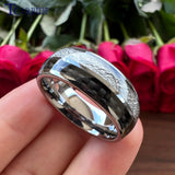 8MM Tungsten Wedding Band Meteorite Carbon Fiber Inlay