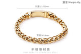 8MM Mens Gold Stainless Steel Chain Link Bracelet Friendship Biker Jewelry
