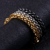 8MM Mens Gold Stainless Steel Chain Link Bracelet Friendship Biker Jewelry