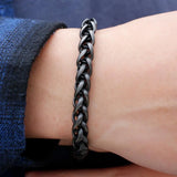 8MM Mens Gold Stainless Steel Chain Link Bracelet Friendship Biker Jewelry