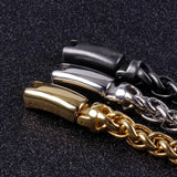 8MM Mens Gold Stainless Steel Chain Link Bracelet Friendship Biker Jewelry
