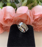 8MM Tungsten Ring Wood & Steel Dragon Inlay Wedding Band Comfort Fit
